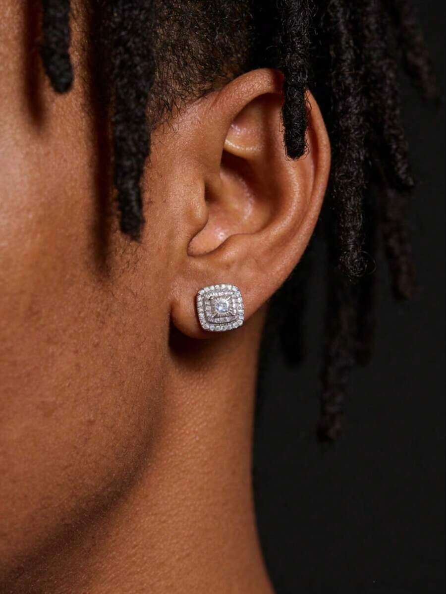 Brincos Iced Out Prata