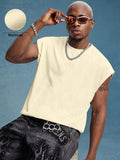PAVTROS Regata Masculina de Verão Casual Fashion Street para Férias e Uso Diário, Estampa de Morango e Letras, Modelagem Solta, Holiday