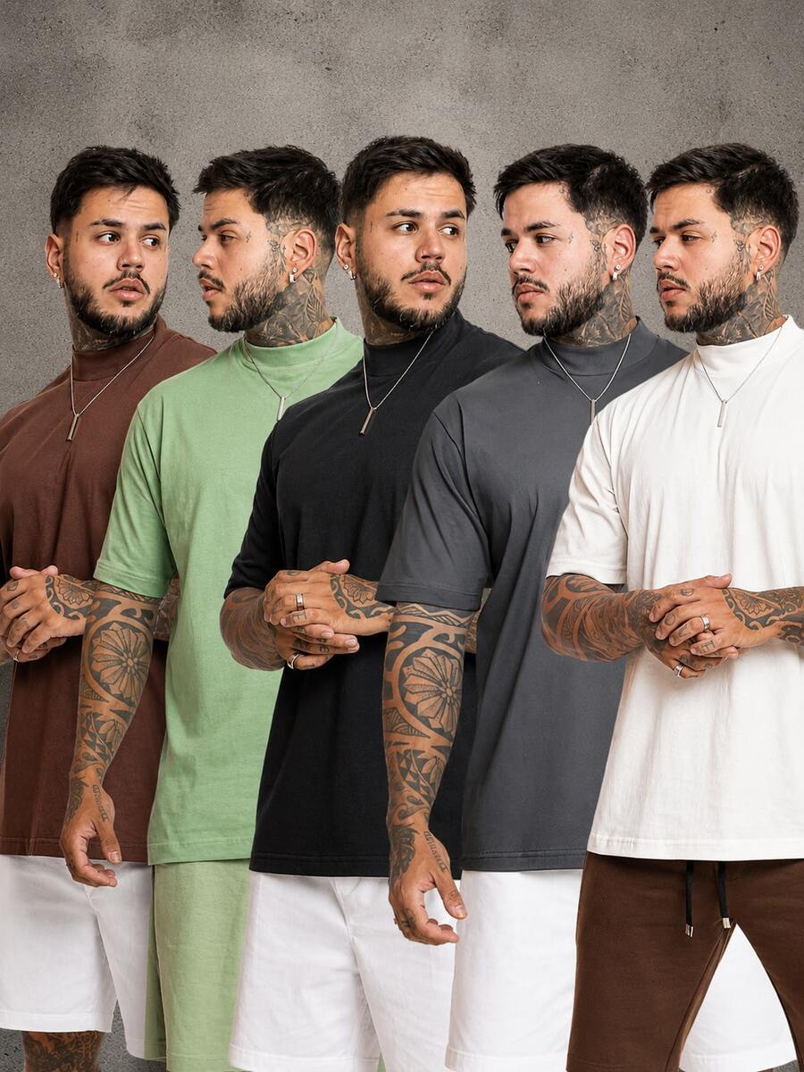 Kit Pavtros Oversized Street 5 Camisetas