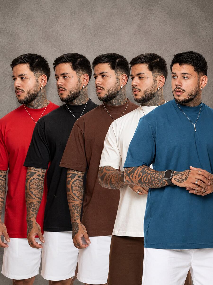 Kit Pavtros Oversized Street 5 Camisetas