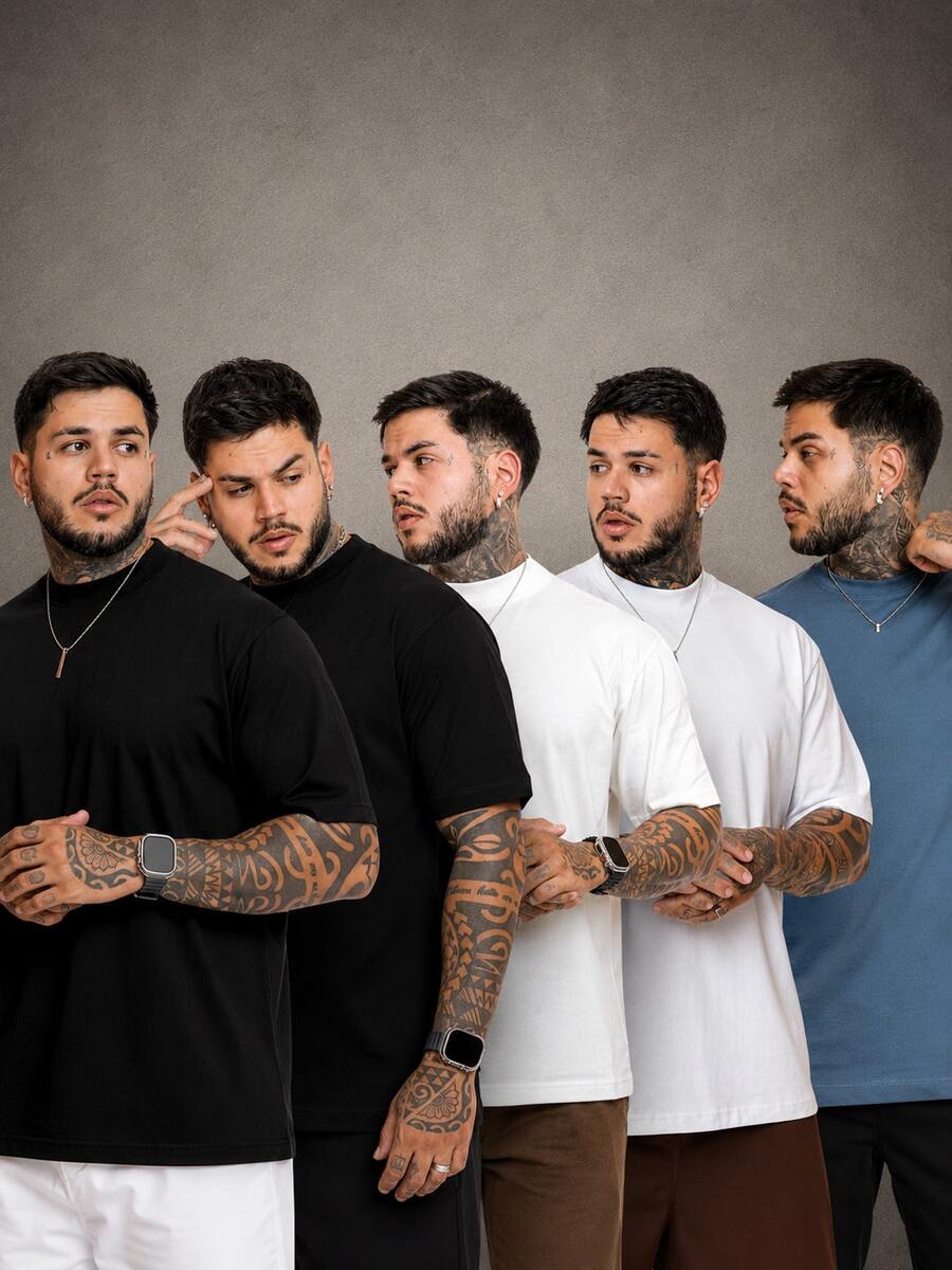 Kit Pavtros Oversized Street 5 Camisetas