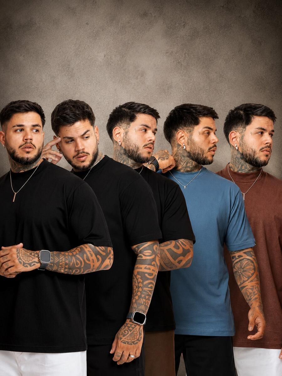 Kit Pavtros Oversized Street 5 Camisetas