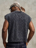 PAVTROS Regata Masculina de Verão Casual Fashion Street para Férias e Uso Diário, Estampa de Morango e Letras, Modelagem Solta, Holiday