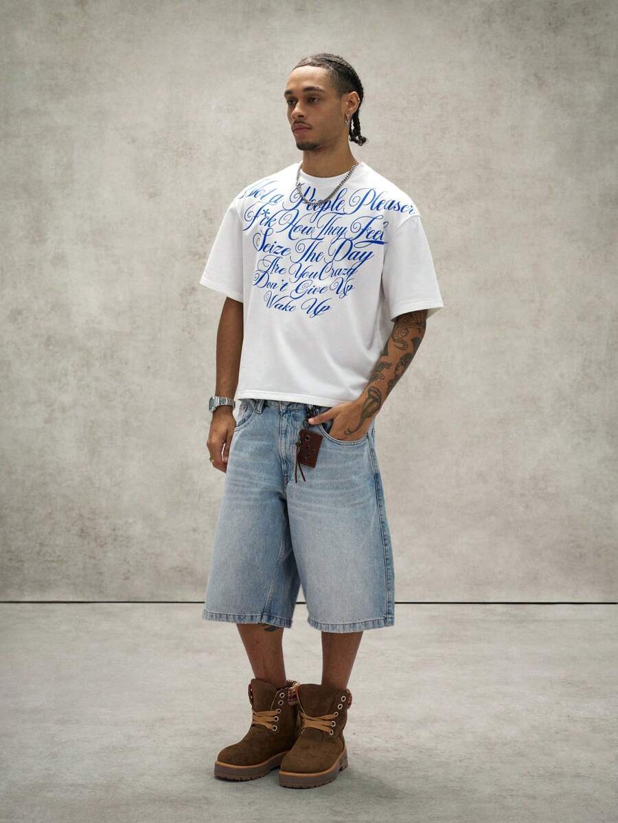 Camiseta Pavtros Calligraphy Quotes White Oversized - foto 3