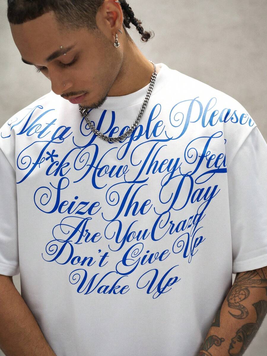 Camiseta Pavtros Calligraphy Quotes White Oversized - foto 5