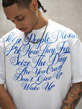 Camiseta Pavtros Calligraphy Quotes White Oversized