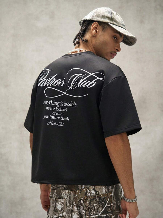 Camiseta Pavtros Club Calligraphy Black Oversized