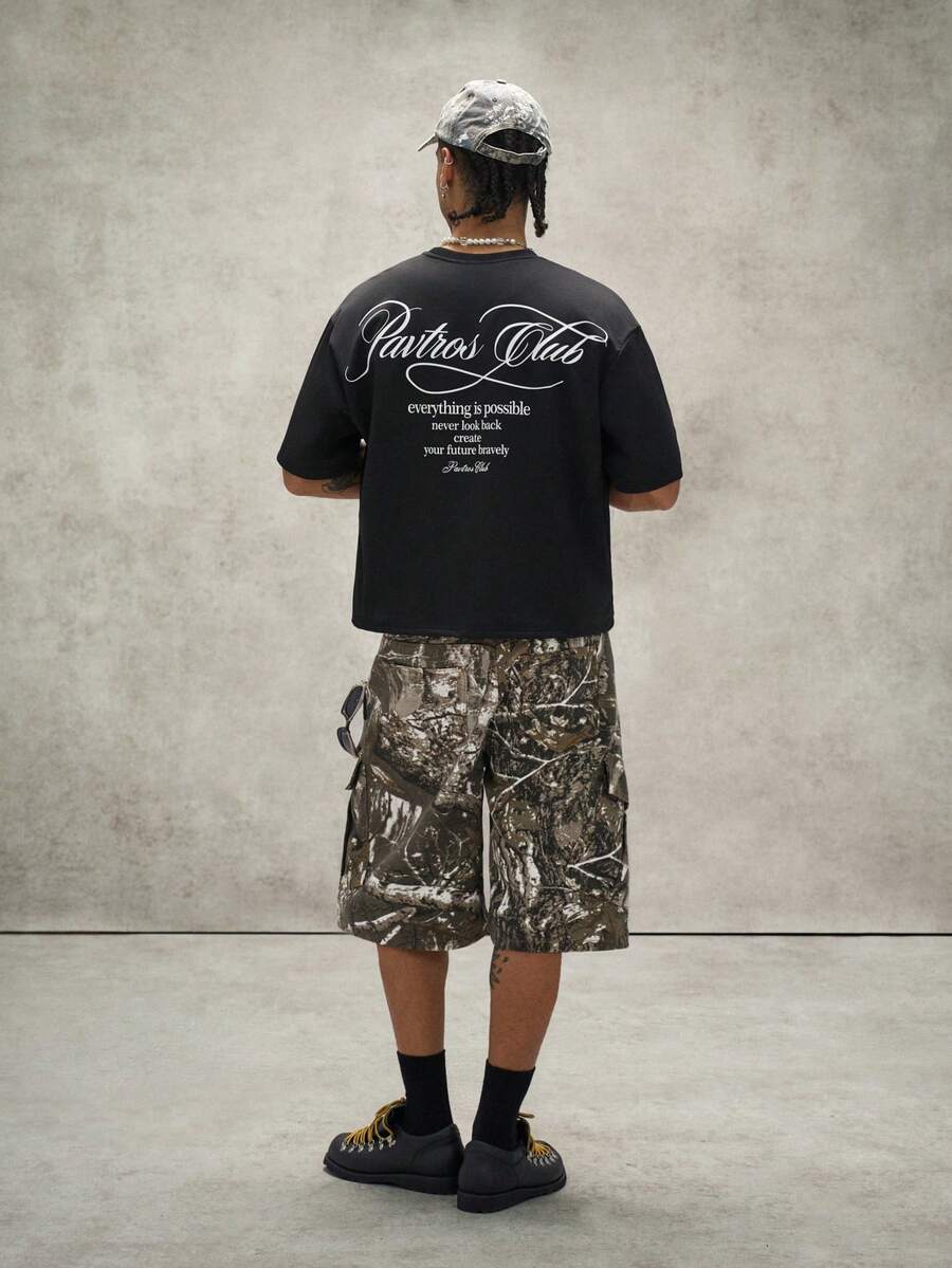 Camiseta Pavtros Club Calligraphy Black Oversized - foto 3