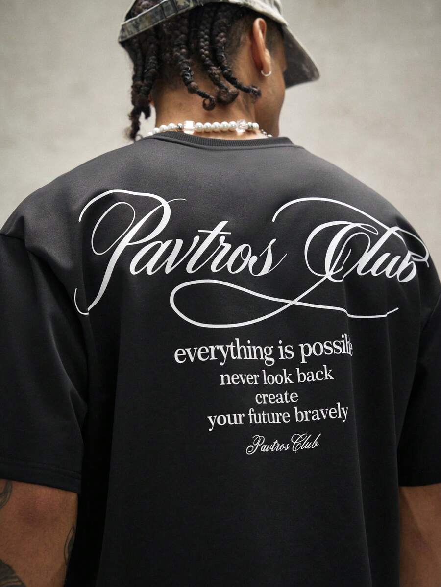 Camiseta Pavtros Club Calligraphy Black Oversized - foto 6