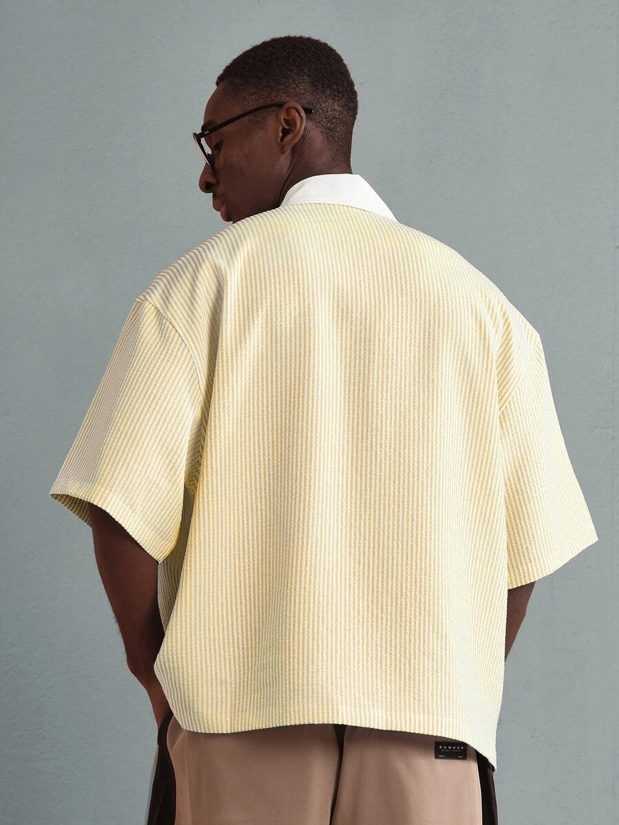 Camisa Polo Pavtros Striped Half-Zip White Collar - foto 26