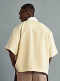 SUMWON Camisa Polo Listrada Casual Oversized de Meio Zíper, Primavera Verão, Negócios, Zíper Parcial Inteligente, Gola, Bolso, Roupas Esportivas, Conforto, Traje de Escritório