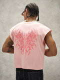 PAVTROS Regata Masculina de Verão Casual Fashion Street para Férias e Uso Diário, Estampa de Morango e Letras, Modelagem Solta, Holiday