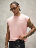 PAVTROS Regata Masculina de Verão Casual Fashion Street para Férias e Uso Diário, Estampa de Morango e Letras, Modelagem Solta, Holiday