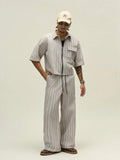 Conjunto Pavtros Studios Pinstripe Short-Sleeve Tracksuit