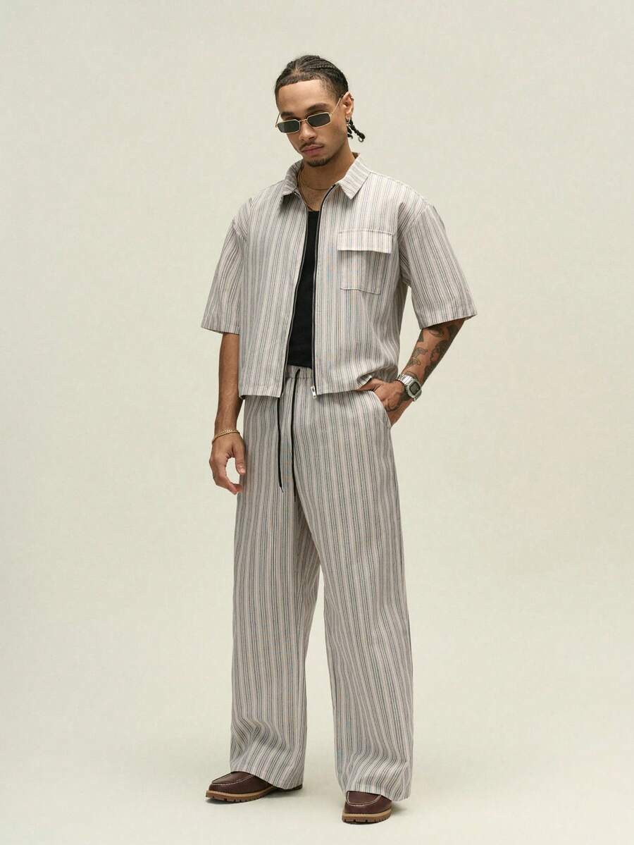 Conjunto Pavtros Studios Pinstripe Short-Sleeve Tracksuit — Foto 6