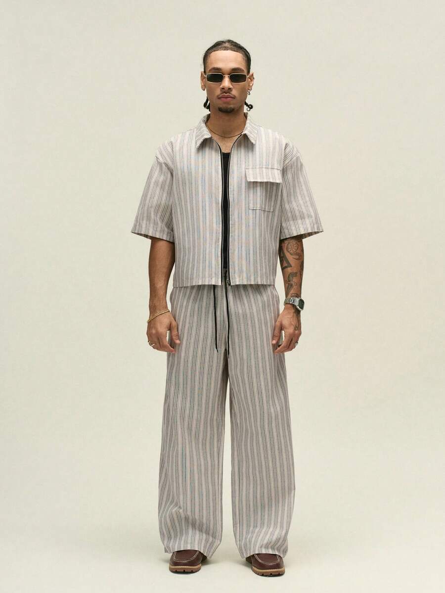 Conjunto Pavtros Studios Pinstripe Short-Sleeve Tracksuit — Foto 7