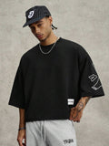 PAVTROS Camiseta Masculina Oversize de Manga Curta Estilo Graffiti de Rua, Camiseta Cropped de Manga Curta com Gola Redonda e Ajuste Solto, Estilo Hip-Hop de Rua Americano, Rua Retrô, Personalizada, Dança de Rua, Skate, Rap, Graffiti, Subcultura, Solta, E