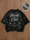 PAVTROS Camiseta Casual Versátil de Manga Curta com Gola Redonda e Estampa de Letras para Homens, Férias