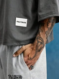 PAVTROS Camiseta Masculina Oversize de Manga Curta Estilo Graffiti de Rua, Camiseta Cropped de Manga Curta com Gola Redonda e Ajuste Solto, Estilo Hip-Hop de Rua Americano, Rua Retrô, Personalizada, Dança de Rua, Skate, Rap, Graffiti, Subcultura, Solta, E