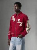Jaqueta Pavtros Jazz Corduroy Red Zip-Up