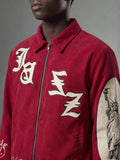 Jaqueta Pavtros Jazz Corduroy Red Zip-Up