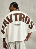PAVTROS Camiseta Masculina Oversize de Manga Curta Estilo Graffiti de Rua, Camiseta Cropped de Manga Curta com Gola Redonda e Ajuste Solto, Estilo Hip-Hop de Rua Americano, Rua Retrô, Personalizada, Dança de Rua, Skate, Rap, Graffiti, Subcultura, Solta, E
