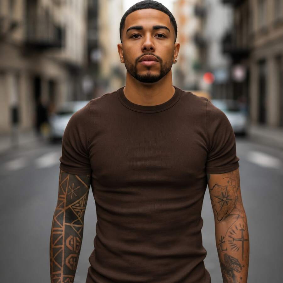 Camiseta Justa Americana Canelada Gringa Camiseta Slim Estilo Casual Masculino Premium Primavera Verão