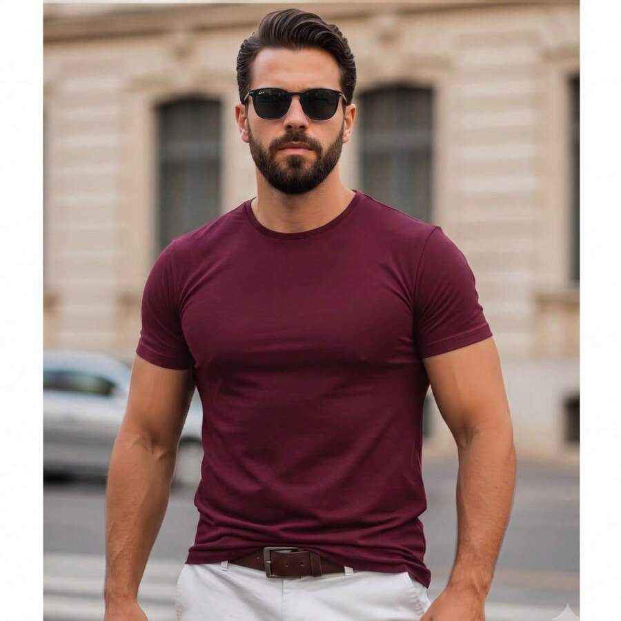 Camiseta Justa Americana Canelada Gringa Camiseta Slim Estilo Casual Masculino Premium Primavera Verão