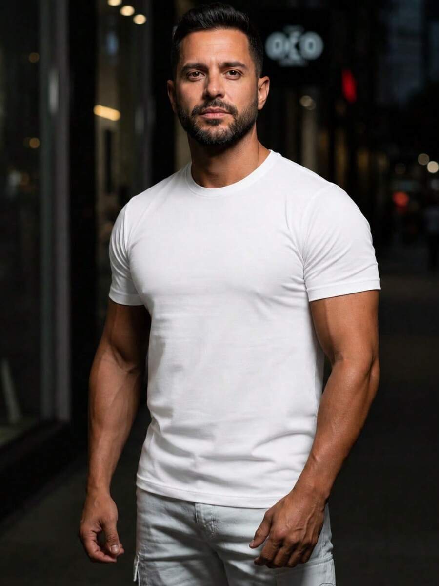 Camiseta Justa Americana Canelada Gringa Camiseta Slim Estilo Casual Masculino Premium Primavera Verão
