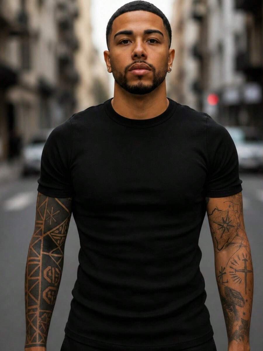 Camiseta Justa Americana Canelada Gringa Camiseta Slim Estilo Casual Masculino Premium Primavera Verão