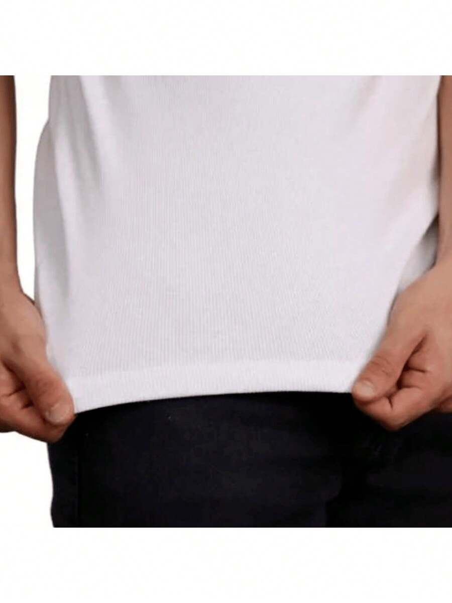 Camiseta Justa Americana Canelada Gringa Camiseta Slim Estilo Casual Masculino Premium Primavera Verão