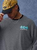 PAVTROS Camiseta Masculina com Estampa de Letras Listradas, Ombros Caídos e Ajuste Solto