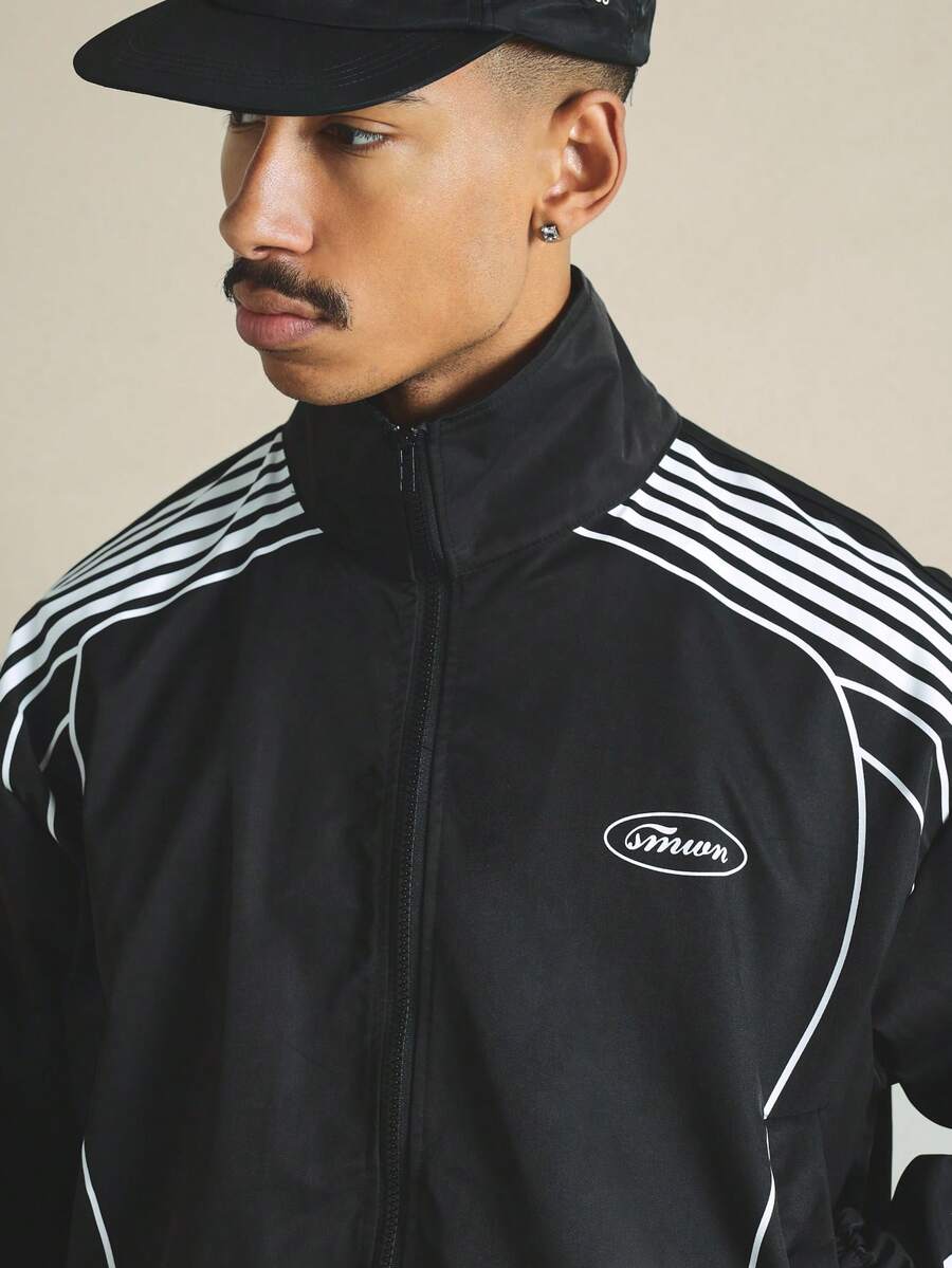 Jaqueta Pavtros Three-Stripe Track Jacket Black - foto 2