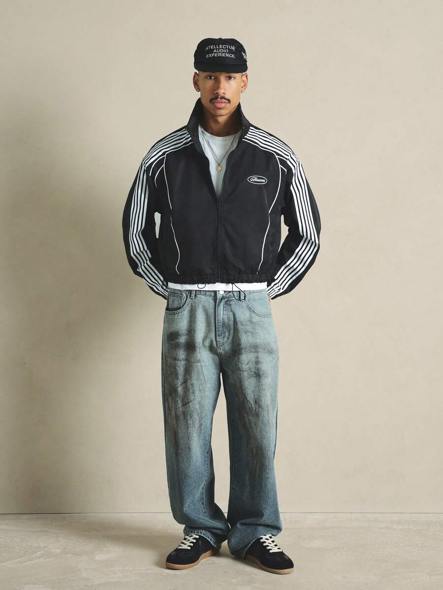 Jaqueta Pavtros Three-Stripe Track Jacket Black - foto 3