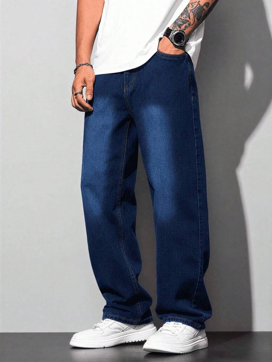 Calça Pavtros Loose Fit Washed Denim Grey - foto 30