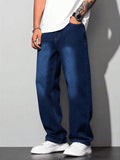 Calça Jeans Masculina Balão Reto Baggy Premium Streetwear Oversized Rapper Ganga Estilo Skatista Folgadas
