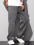 Calça Jeans Masculina Balão Reto Baggy Premium Streetwear Oversized Rapper Ganga Estilo Skatista Folgadas