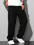 Calça Jeans Masculina Balão Reto Baggy Premium Streetwear Oversized Rapper Ganga Estilo Skatista Folgadas