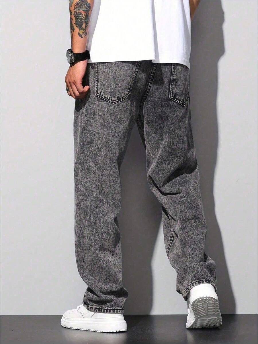 Calça Pavtros Loose Fit Washed Denim Grey - foto 7