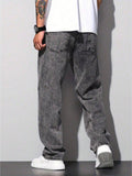 Calça Jeans Masculina Balão Reto Baggy Premium Streetwear Oversized Rapper Ganga Estilo Skatista Folgadas