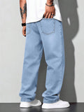 Calça Jeans Masculina Balão Reto Baggy Premium Streetwear Oversized Rapper Ganga Estilo Skatista Folgadas