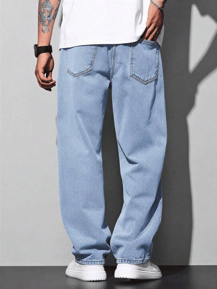 Calça Pavtros Loose Fit Washed Denim Grey - foto 27