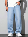 Calça Jeans Masculina Balão Reto Baggy Premium Streetwear Oversized Rapper Ganga Estilo Skatista Folgadas
