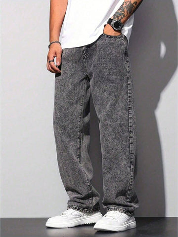 Calça Pavtros Loose Fit Washed Denim Grey - foto 1
