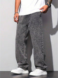 Calça Jeans Masculina Balão Reto Baggy Premium Streetwear Oversized Rapper Ganga Estilo Skatista Folgadas