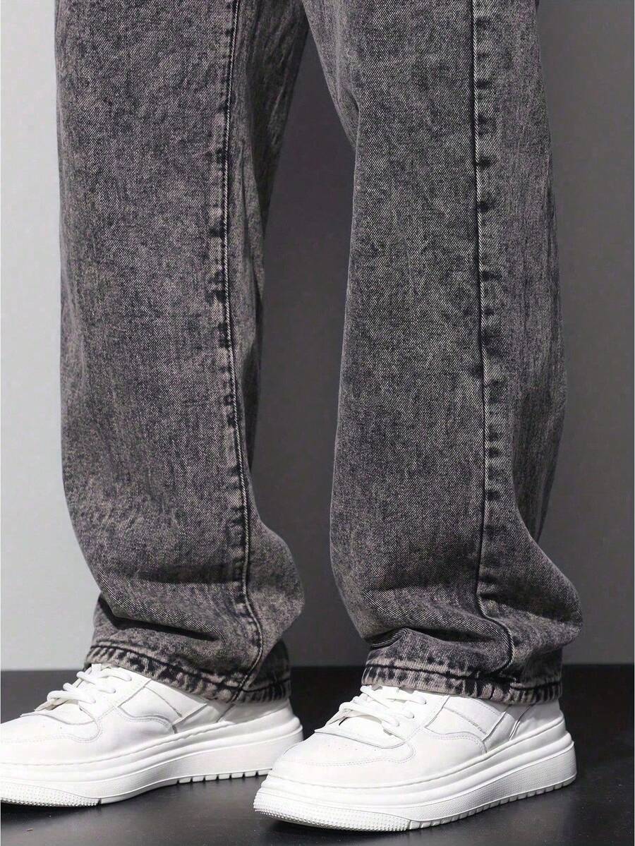 Calça Pavtros Loose Fit Washed Denim Grey - foto 10