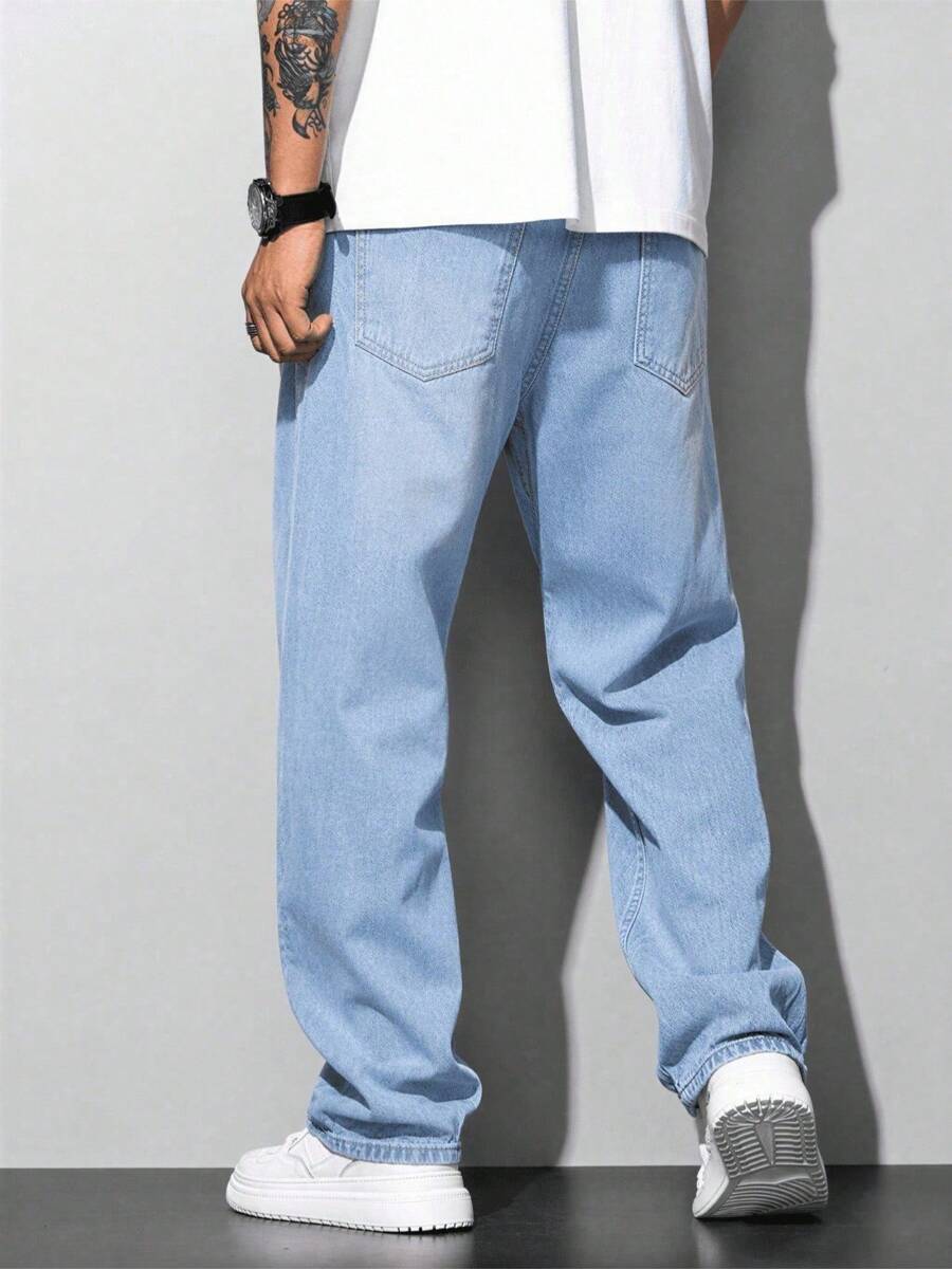 Calça Pavtros Loose Fit Washed Denim Grey - foto 25