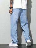 Calça Jeans Masculina Balão Reto Baggy Premium Streetwear Oversized Rapper Ganga Estilo Skatista Folgadas