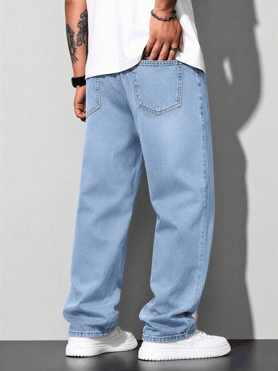 Calça Pavtros Loose Fit Washed Denim Grey - foto 24