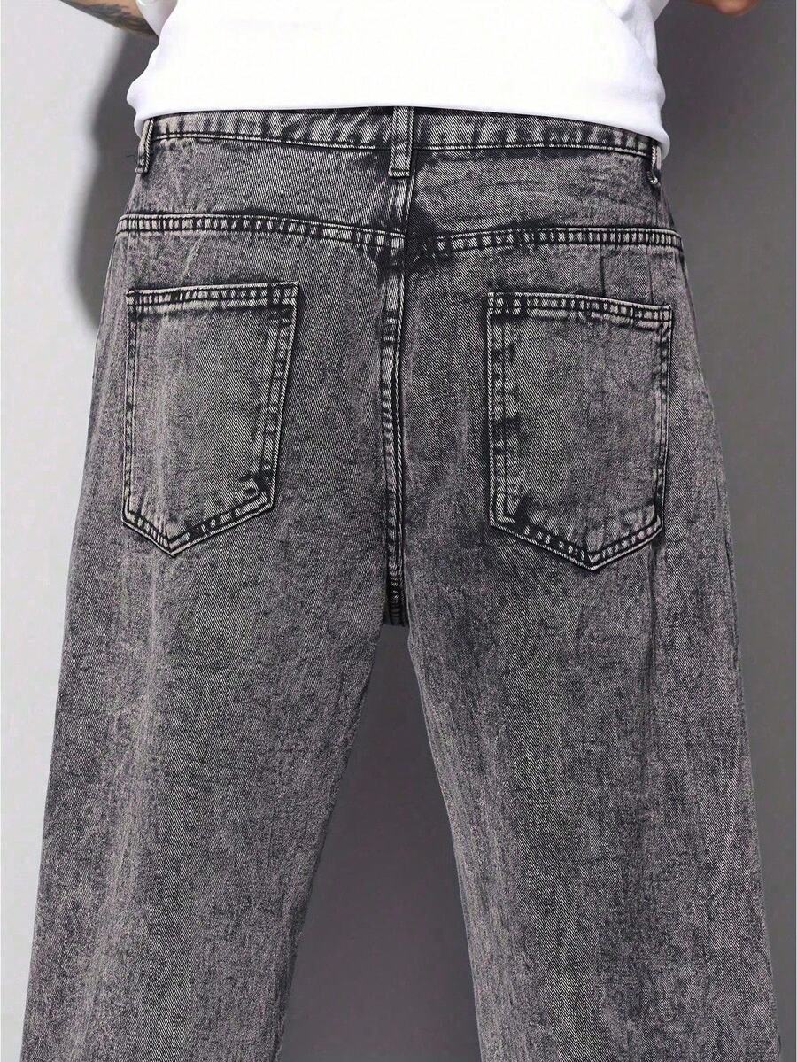 Calça Pavtros Loose Fit Washed Denim Grey - foto 9